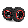 Miniatyrbillede 2 af 2: BLACKZON Slyder MT Hjul/Dæk Samlet (Sort/Rød)