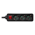 Pikkukuva 2 / 4: DELTACO outlet 3xCEE 7/3 1xCEE 7/7 switch 1,5m black