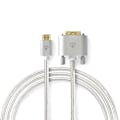 Pikkukuva 2 / 8: Nedis HDMI™ -kaapeli | HDMI™ liitin | DVI-D 24+1-Pin Uros | 2560x1600 | Kullattu | 2.00 m | Suora | Punottu | Hopea | Laatikko kannella ja ikkunalla
