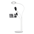 Miniatyrbillede 3 af 8: DELTACO 3-IN-1 Selfie Ring Lamp With Phone and Microphone holder, whit