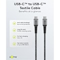 Miniatyrbild 6 av 8: Goobay USB-C™-till-USB-C™-textilkabel med metallkontakter 1 m elegant och extra robust anslutningskabel för enheter med USB-C™-port