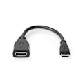 Pikkukuva 2 / 6: Nedis High Speed ​​HDMI ™ Kaapeli Ethernet | HDMI™ Mini | HDMI™ Ulostulo | 4K@30Hz | 10.2 Gbps | 0.20 m | Pyöreä | PVC | Musta | Laatikko