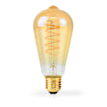 Miniatyrbillede 3 af 4: Nedis LED glødepære E27 | ST64 | 3.8 W | 250 lm | 2100 K | Dimbar | Ekstra varm hvid | Retro stil | 1 stk