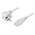 Miniatyrbillede 2 af 3: DELTACO grounded power cable, angled CEE 7/7 to IEC 60320 C13, 10m, wh