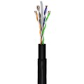 Miniatyrbillede 6 af 8: Goobay CAT 6 udendørs netværkskabel, U/UTP, sort kobberbeklædt aluminiumleder (CCA), dobbelt ydre kappe (PE), 40 m
