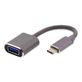 Miniatyrbild 1 av 3: DELTACO USB-C 3.1 till USB-A OTG adapter, aluminium, vit påse, rymdgrå