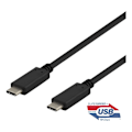 Miniatyrbillede 2 af 3: DELTACO USB-C to USB-C cable, 1m, 10Gbps, 100W 5A, USB 3.1 Gen 2, E-Ma