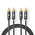 Pikkukuva 2 / 11: Nedis Stereoäänikaapeli | 2x RCA uros | 2x RCA uros | Kullattu | 2.00 m | Pyöreä | Gun Metal Harmaa / Harmaa | Laatikko kannella ja ikkunalla