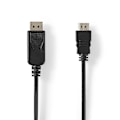 Pikkukuva 2 / 4: Nedis DisplayPort kaapeli | DisplayPort uros | HDMI™ uros | 4K@30Hz | Niklattu | 2.00 m | Pyöreä | PVC | Musta | Panta