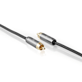 Pikkukuva 5 / 8: Nedis Subwoofer Kaapeli | RCA Uros | RCA Uros | Kullattu | 3.00 m | Pyöreä | 4.5 mm | Antrasiitti / Gun Metal Harmaa | Kuorilaatikko