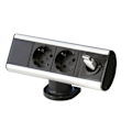 Miniatyrbild 2 av 2: Smartline Desk , 2xCEE 7/4, kabelgenomföringshål, Aluminium/Svart