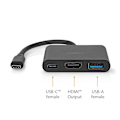Pikkukuva 6 / 7: Nedis USB N Moniporttisovitin | 3-in-1 | USB 3.2 Gen 1 | USB-C™ Uros | HDMI™ Ulostulo / USB-A Naaras / USB-C™ Naaras | 5 Gbps | 0.10 m | Pyöreä | Nikl