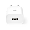 Miniatyrbild 3 av 10: Nedis Väggladdare | 12 W | Snabbladdnings funktion | 1x 2.4 A A | Antal utgångar: 1 | USB-A | Utan kabel | Single Voltage Output | Vit