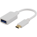 Pikkukuva 2 / 3: DELTACO USB-adapteri, USB 3.1 typ C uros - typ A naaras, Gen 1, valk.