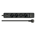 Miniatyrbillede 2 af 3: DeLOCK Extension Socket 4way Surge Protection & USB charger black