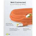 Miniatyrbillede 4 af 7: Goobay RJ45 netværkskabel S/FTP (PiMF), 500 MHz, med CAT 7 råkabel, orange, 25 m LSZH halogenfri kabelkappe, kobber, RJ45-hanstik (CAT 6A)