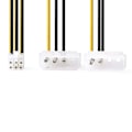 Pikkukuva 3 / 4: Nedis Sisäinen Virtakaapeli | 2x Molex uros | PCI Express naaras | Kullattu | 0.20 m | Pyöreä | PVC | Keltainen / Musta | Muovipussi