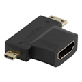 Pikkukuva 1 / 4: DELTACO HDMI-sovitin, HDMI naaras - uros mini HDMI ja micro HDMI uros