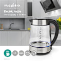 Miniatyrbillede 3 af 11: Nedis Elkedel | 1.7 l | Glas | Gennemsigtig | 60,70,80,90,100 °C | Temperaturindikator | Drejelig 360 grader | Skjult varmeelement | Strix®-controller