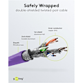 Miniatyrbillede 5 af 7: Goobay RJ45 netværkskabel S/FTP (PiMF), 500 MHz, med CAT 7 råkabel, violet, 7,5 m LSZH halogenfri kabelkappe, kobber, RJ45-hanstik (CAT 6A)
