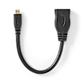 Pikkukuva 2 / 6: Nedis High Speed ​​HDMI ™ Kaapeli Ethernet | HDMI™ Micro | HDMI™ Ulostulo | 4K@30Hz | 10.2 Gbps | 0.20 m | Pyöreä | PVC | Musta | Kirjekuori