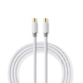 Pikkukuva 5 / 5: Nedis Koaksiaalikaapeli | IEC (Coax) Uros | IEC (Coax) Naaras | Kullattu | 100 dB | 75 Ohm | Tuplasuojattu | 10.0 m | Pyöreä | PVC | Valkoinen | Laati