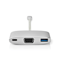 Miniatyrbillede 4 af 7: Nedis USB Multi-Port Adapter | USB 3.2 Gen 1 | USB-C™ Han | USB-A Hun / USB-C™ Hun / VGA Hun | 5 Gbps | 0.20 m | Runde | Guldplateret | Flettet / Nylo