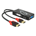 Miniatyrbillede 1 af 2: Delock Adapter HDMI male > DVI / VGA / DisplayPort female 4K black