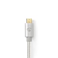 Miniatyrbillede 8 af 10: Nedis USB-kabel | USB 2.0 | USB-C™ Han | USB Micro-B han | 10 W | 480 Mbps | Guldplateret | 3.00 m | Runde | Flettet / Nylon | Aluminium | Cover Windo