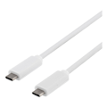 Pikkukuva 1 / 3: DELTACO USB 3.1 -kaapeli, Gen 1, Type C - Type C, 0,5m, valkoinen