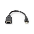 Pikkukuva 1 / 6: Nedis High Speed ​​HDMI ™ Kaapeli Ethernet | HDMI™ Mini | HDMI™ Ulostulo | 4K@30Hz | 10.2 Gbps | 0.20 m | Pyöreä | PVC | Musta | Laatikko