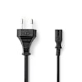 Pikkukuva 1 / 4: Nedis Sähköjohto | Euro Uros | IEC-320-C7 | Suora | Suora | Niklattu | 3.00 m | Litteä | PVC | Musta | Laatikko