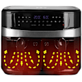 Pikkukuva 4 / 6: Emerio Dubbel Varmluftsfritös 5+5 liter 2400Watt Digital
