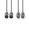 Pikkukuva 3 / 4: Nedis Balansoitu Audiojohto | 2x XLR 3-Pin uros | 2x XLR 3-Pin naaras | Niklattu | 1.50 m | Pyöreä | PVC | Tummanharmaa | Pahvikotelo