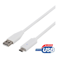 Pikkukuva 2 / 3: DELTACO USB 2.0 -kaapeli, Type A - Type C uros, 2m, valkoinen