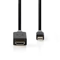 Pikkukuva 3 / 6: Nedis Mini DisplayPort kaapeli | DisplayPort 1.4 | Mini DisplayPort Uros | HDMI™ liitin | 48 Gbps | Kullattu | 2.00 m | Pyöreä | PVC | Antrasiitti | I