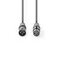Pikkukuva 3 / 4: Nedis DMX sovitinkaapeli | XLR 3-Pin uros | XLR 3-Pin naaras | Niklattu | 0.50 m | Pyöreä | PVC | Tummanharmaa | Pahvikotelo