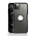 Miniatyrbillede 1 af 4: Etui med ringholder til iPhone 12 mini, Transparent/Sort Svart
