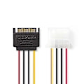 Miniatyrbild 1 av 4: Nedis Intern Strömkabel | SATA 15-Pin Hane | Molex Hona | Guldplaterad | 0.15 m | Rund | PVC | Mångfärgad | Kuvert