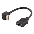 Pikkukuva 1 / 3: DELTACO HDMI-sovitin, 0,2m, taipuisa, lovitet. yläpuolelta, UHD, musta