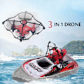 Pikkukuva 6 / 7: 3-in-1 Drone, vene, auto 2.4 G 4-akselinen, punainen/harmaa