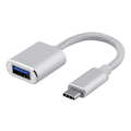 Miniatyrbillede 2 af 3: DELTACO USB-C 3.1 Gen 1 to USB-A OTG adapter, alu, white bag, silver