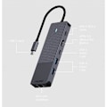 Miniatyrbild 7 av 8: Rapoo Multiport USB-C UCM-2002 6-i-1 USB-C-Adapter