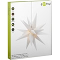 Pikkukuva 3 / 8: Goobay LED-julstjärna 3D, Ø 56 cm, 4,5 V utomhustransformator med timer och 18 spetsar, varmvitt (3000 K), av väderbeständig plast (IP44), kabel 9,5 m