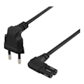 Pikkukuva 1 / 3: DELTACO maadoittamaton virtakaapeli, 3m, CEE 7/16-IEC60320 C7, musta