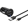 Miniatyrbillede 2 af 7: Goobay Apple Lightning billadare (12 W) Adapter för billaddare och Apple Lightning-kabel 1,0 m (svart)