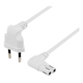 Miniatyrbillede 2 af 3: DELTACO ungrounded device cable, 2m, angled CEE 7/16 - IEC 60320, whit