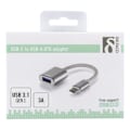 Pikkukuva 3 / 3: DELTACO sovitin USB-C 3.1 Gen 1 - USB-A OTG, alum., myyntipakk., hopea