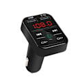Miniatyrbillede 1 af 5: 2-i-1 FM-sender med dobbelt USB-stik, display og knapper, Sort