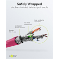 Miniatyrbillede 5 af 7: Goobay Netværkskabel CAT 6A, S/FTP (PiMF), magenta, 15 m kobberleder (CU), halogenfri kabelkappe (LSZH)